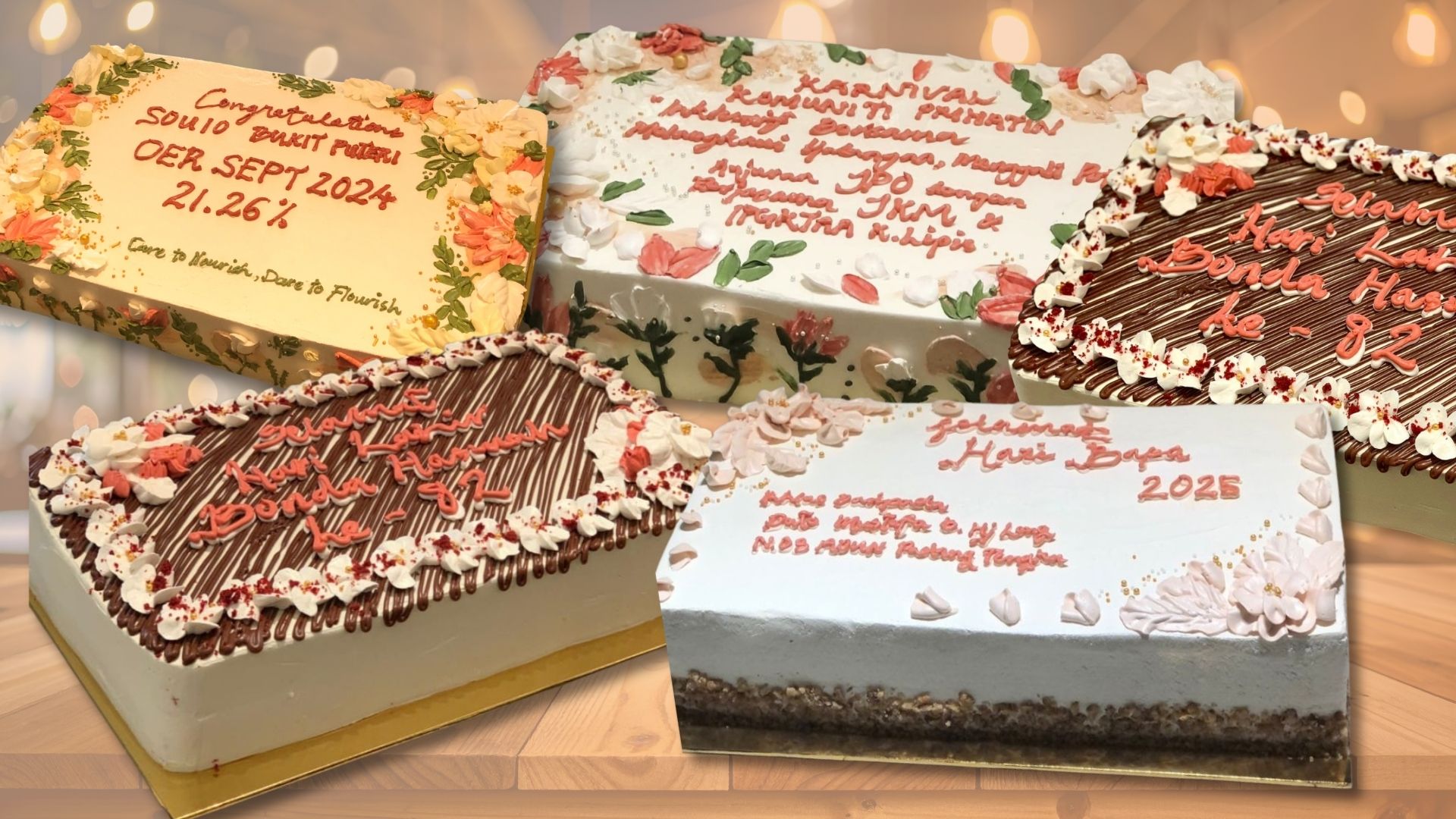 A custom cake for a corporate event, featuring a company logo.