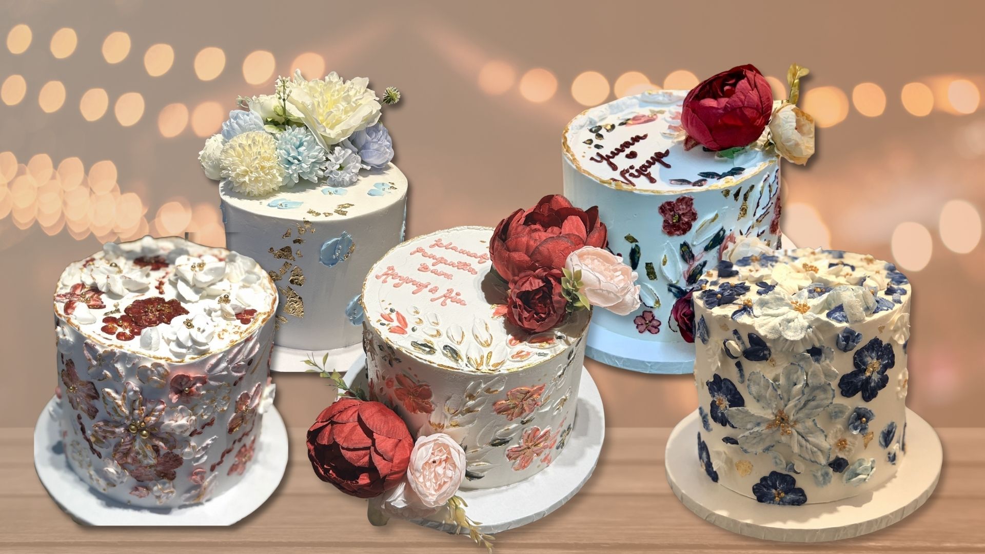 A beautiful single-tier wedding cake, suitable for an intimate celebration.