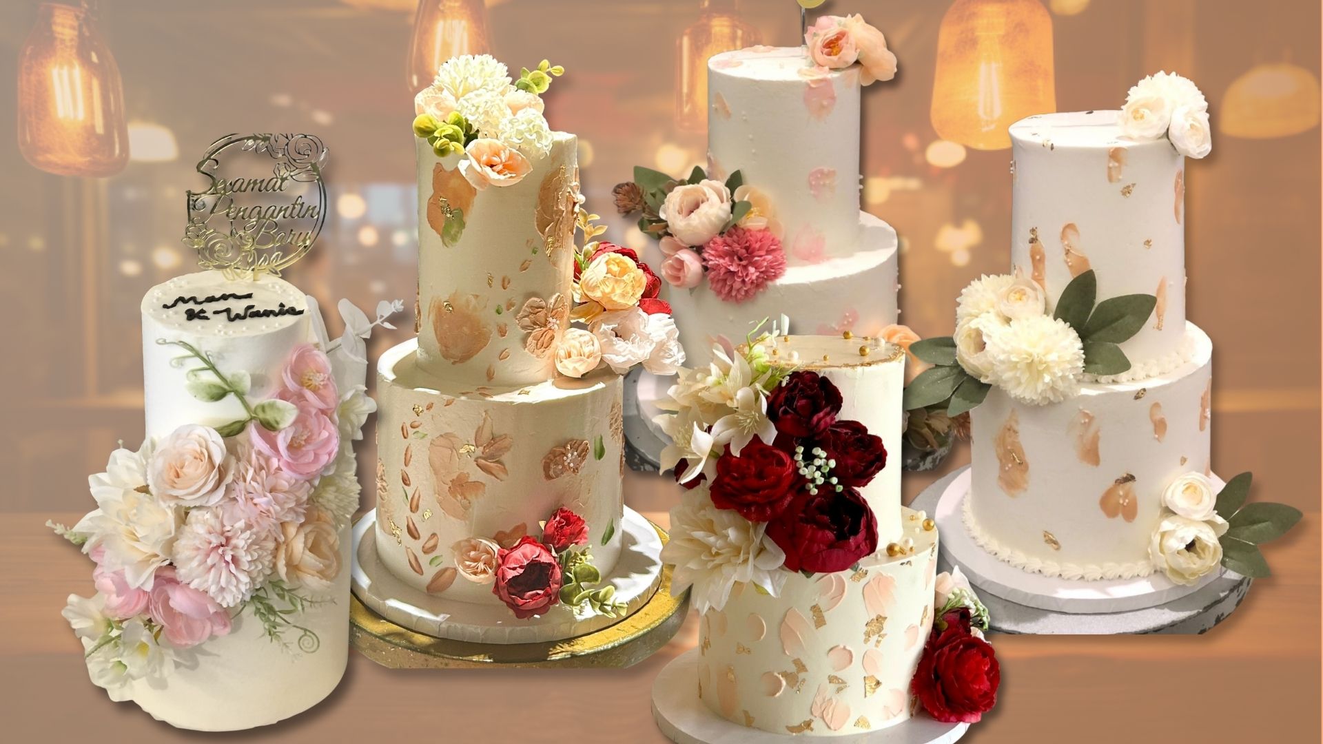 An impressive two-tier wedding cake for a special occasion.